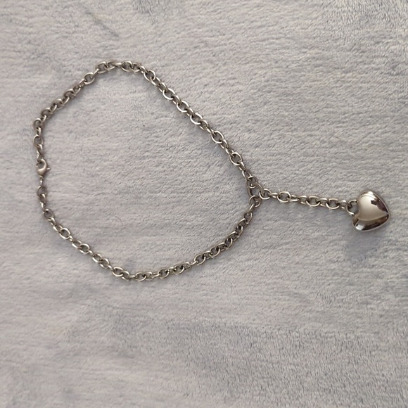 Stainless steel chain link heart necklace - Picture 1 of 4
